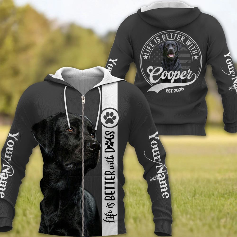 Life Is Better With A Dog, Personalized Shirt, Custom Photo Gift For Dog Lover T1807 T24