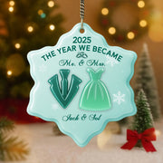 Personalized Wedding Ornament 2025 Christmas Ornament – The Year We Became Mr & Mrs First Christmas Married Ornament Tu24