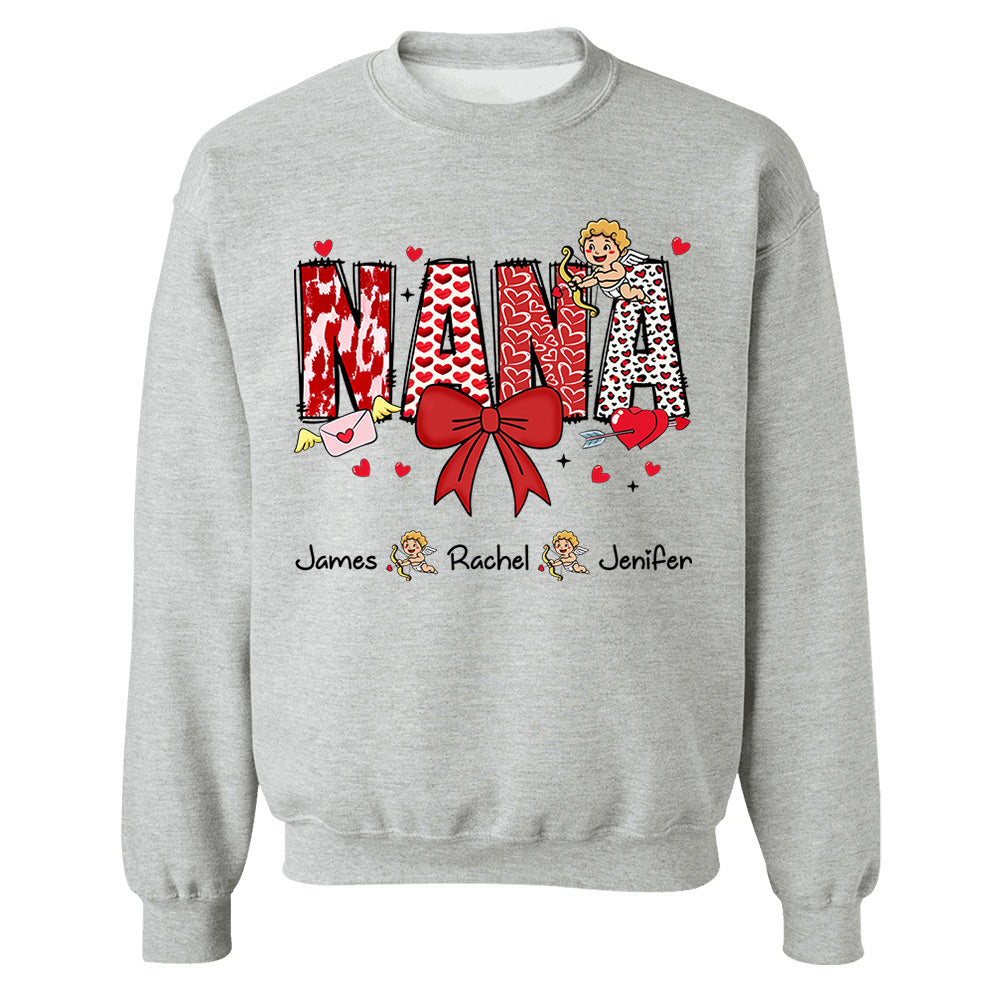 Personalized Valentine Mama Coquette Shirt For Mimi Nana Mom Grandma - Custom Kid Names Tu20