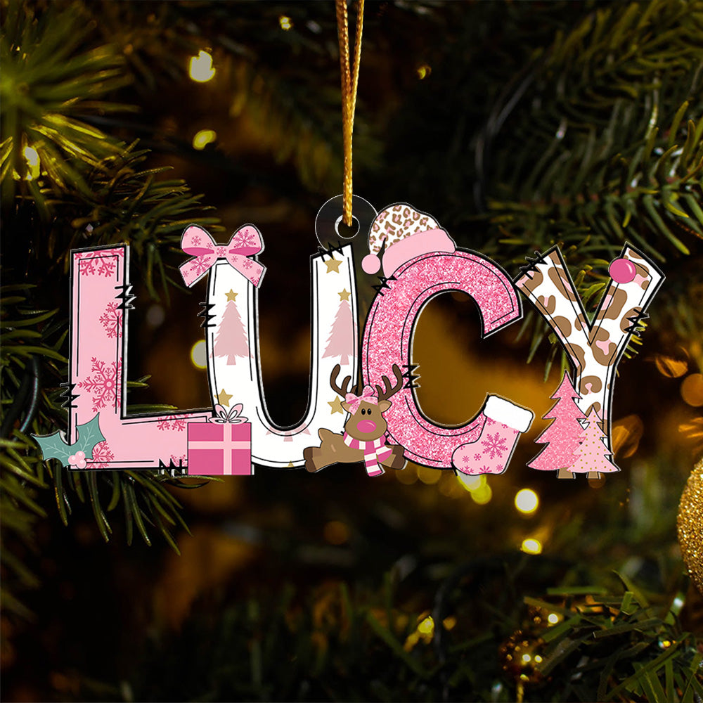 Personalized Acrylic Wooden Kids' Name, Grandma Nickname Christmas Ornament VH01