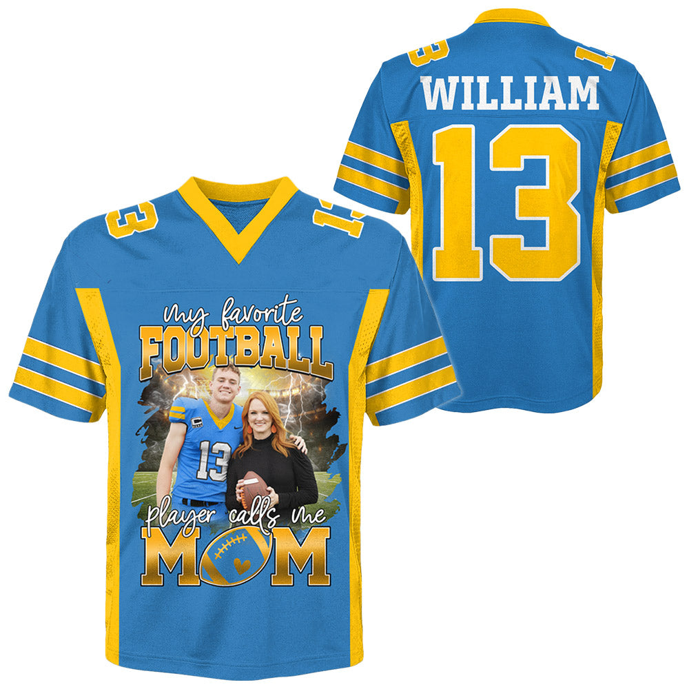 My Favorite Football Player Calls Me Mom Personalized Football Jersey Gift Football Mom Football Dad Game Day Na02 Li29
