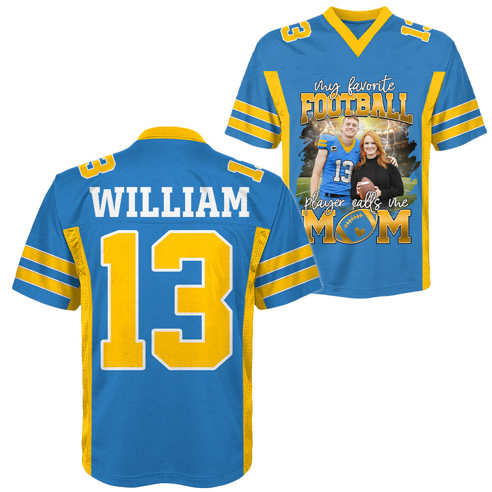 My Favorite Football Player Calls Me Mom Personalized Football Jersey Gift Football Mom Football Dad Game Day Na02 Li29