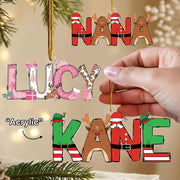 Personalized Acrylic Wooden Kids' Name, Grandma Nickname Christmas Ornament VH01