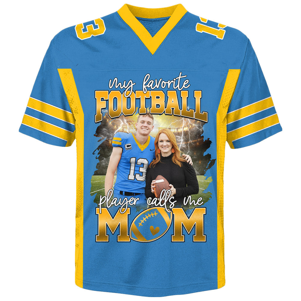 My Favorite Football Player Calls Me Mom Personalized Football Jersey Gift Football Mom Football Dad Game Day Na02 Li29