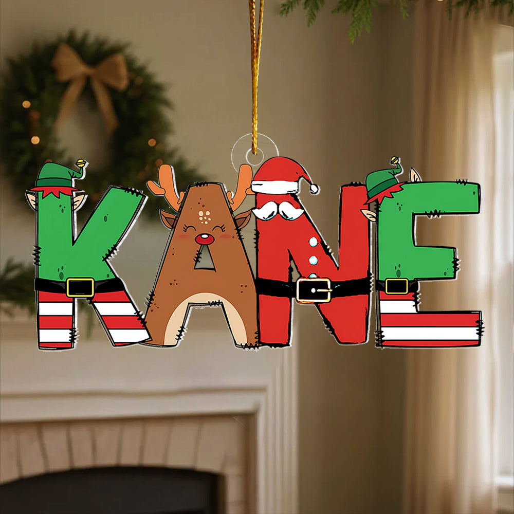 Personalized Acrylic Wooden Kids' Name, Grandma Nickname Christmas Ornament VH01