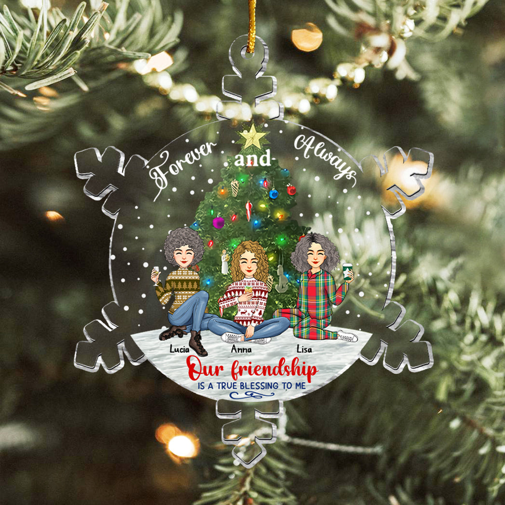 Snowflakes Custom Friendship Is A True Blessing To Me Ornament - Personalized Acrylic Ornament
