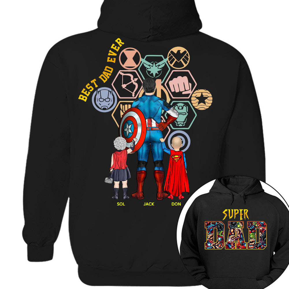 Super Dad- Best Dad Ever Father Personalized Shirt Gift For Dad - Custom Father's Day Gift 2026 Na02 T24