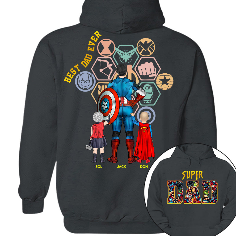 Super Dad- Best Dad Ever Father Personalized Shirt Gift For Dad - Custom Father's Day Gift 2026 Na02 T24