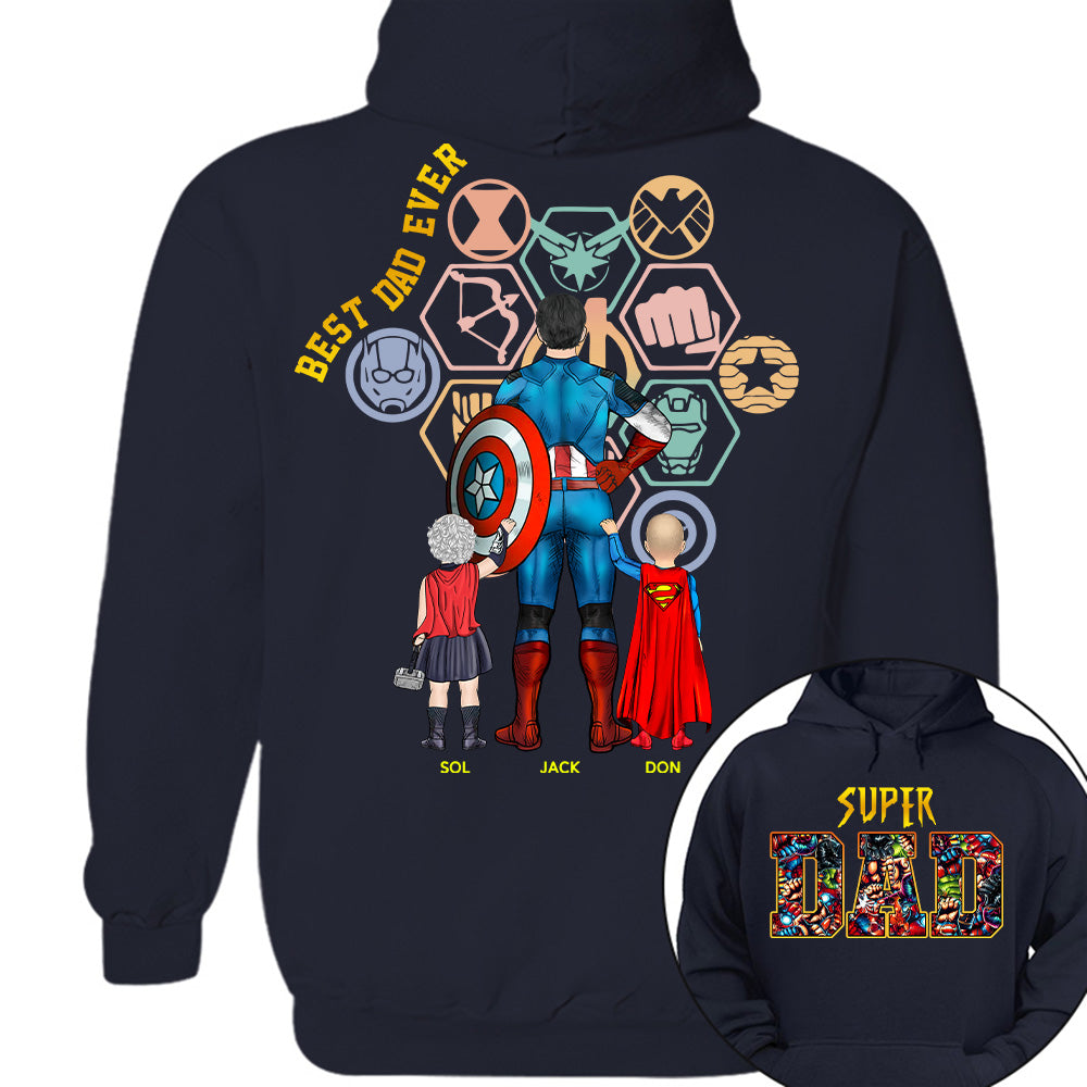 Super Dad- Best Dad Ever Father Personalized Shirt Gift For Dad - Custom Father's Day Gift 2026 Na02 T24
