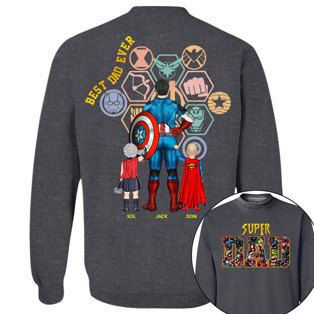 Super Dad- Best Dad Ever Father Personalized Shirt Gift For Dad - Custom Father's Day Gift 2026 Na02 T24