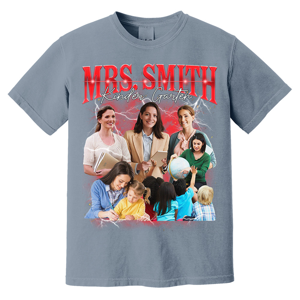 Vintage Bootleg Custom Photo Teacher Shirt - Personalized Teacher Bootleg Shirt