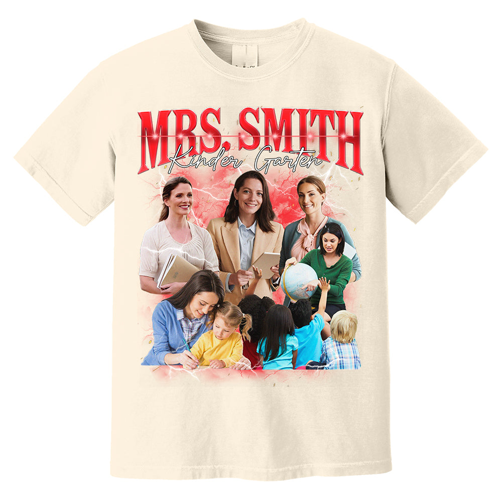 Vintage Bootleg Custom Photo Teacher Shirt - Personalized Teacher Bootleg Shirt