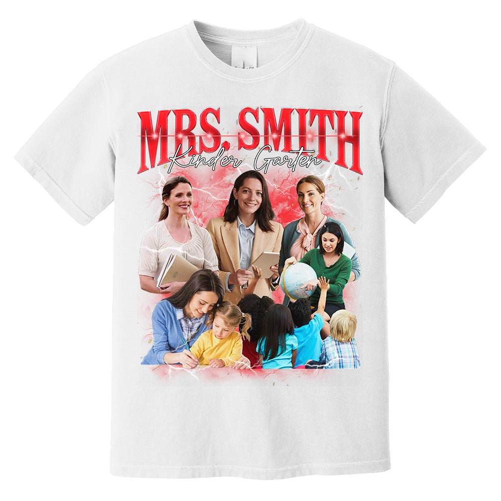 Vintage Bootleg Custom Photo Teacher Shirt - Personalized Teacher Bootleg Shirt