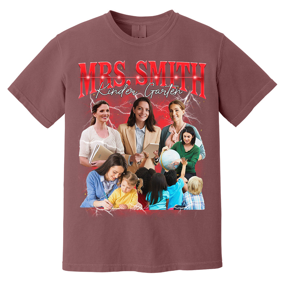 Vintage Bootleg Custom Photo Teacher Shirt - Personalized Teacher Bootleg Shirt