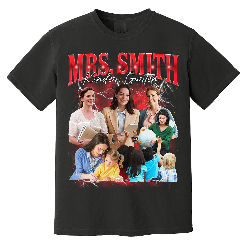 Vintage Bootleg Custom Photo Teacher Shirt - Personalized Teacher Bootleg Shirt