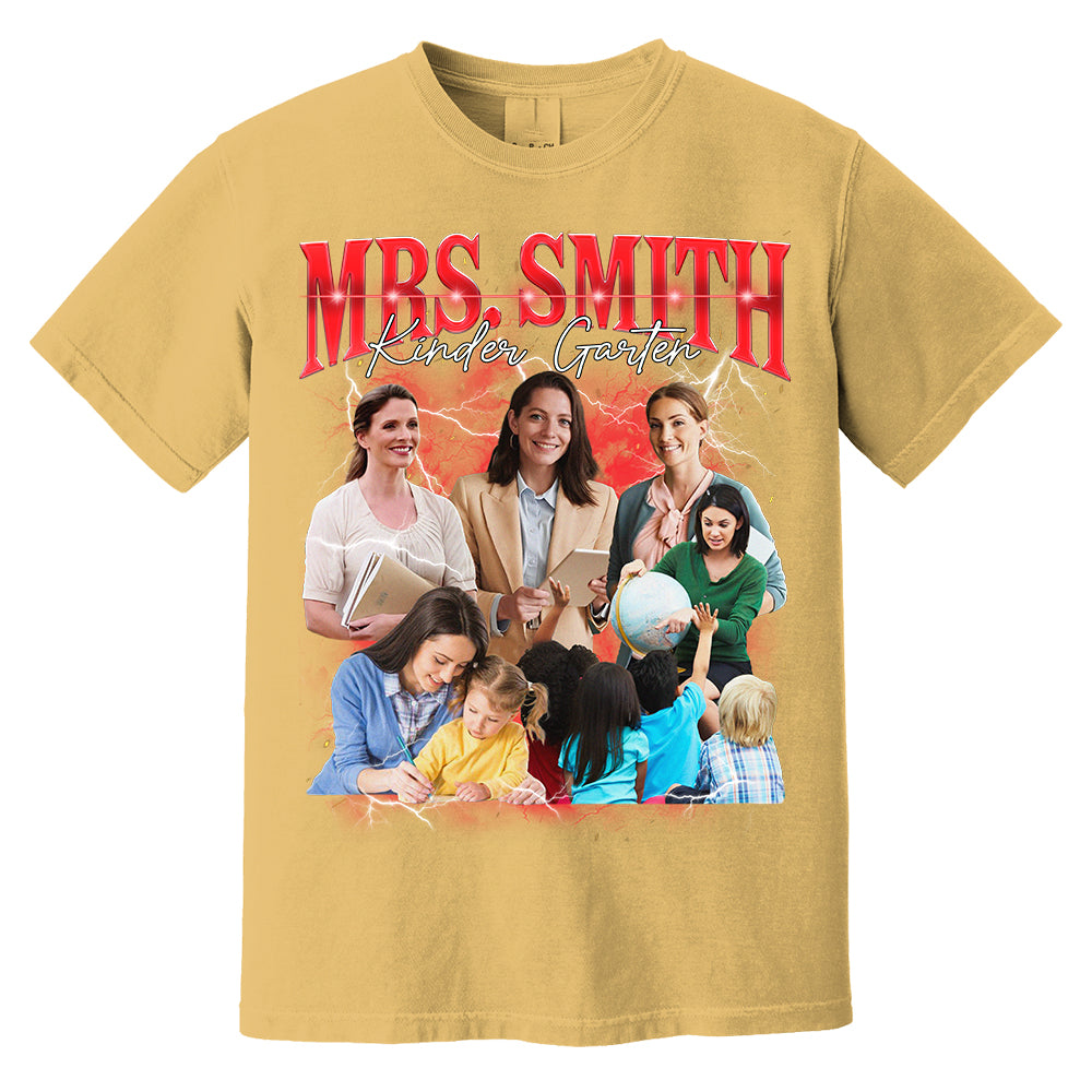Vintage Bootleg Custom Photo Teacher Shirt - Personalized Teacher Bootleg Shirt