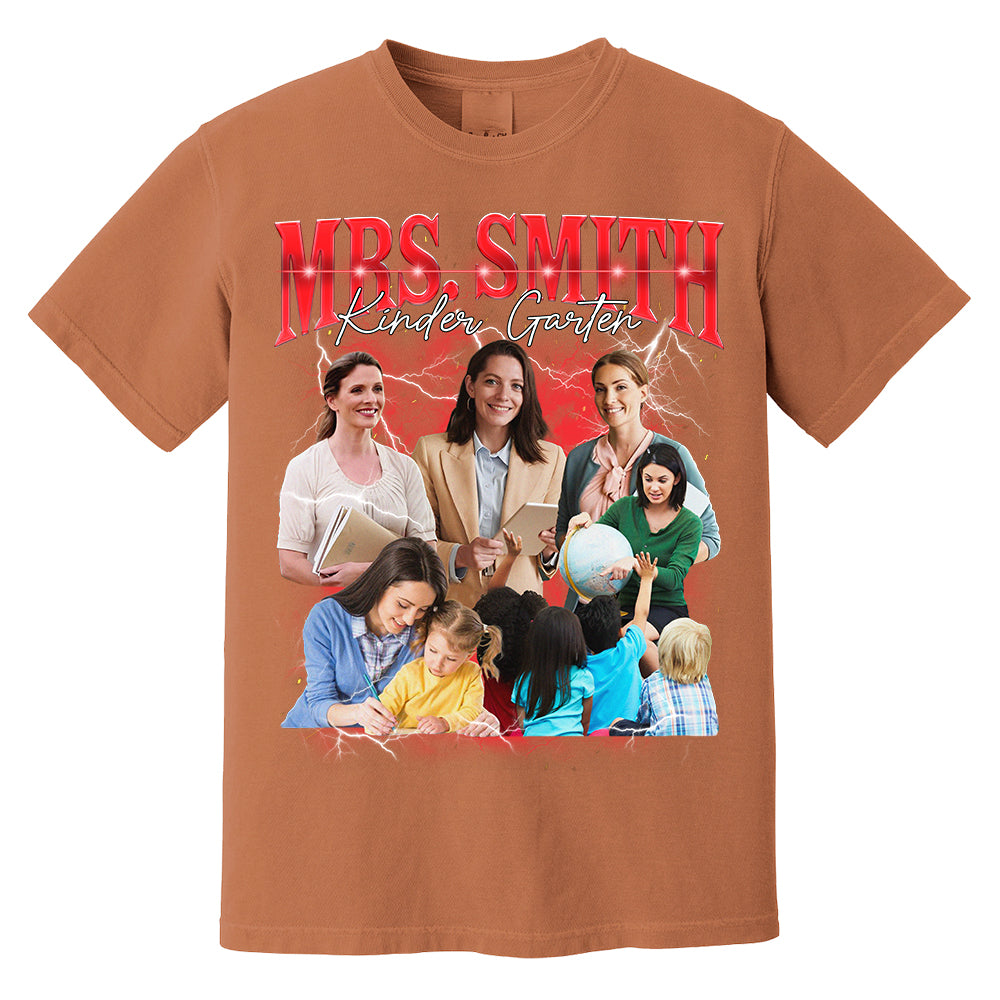 Vintage Bootleg Custom Photo Teacher Shirt - Personalized Teacher Bootleg Shirt