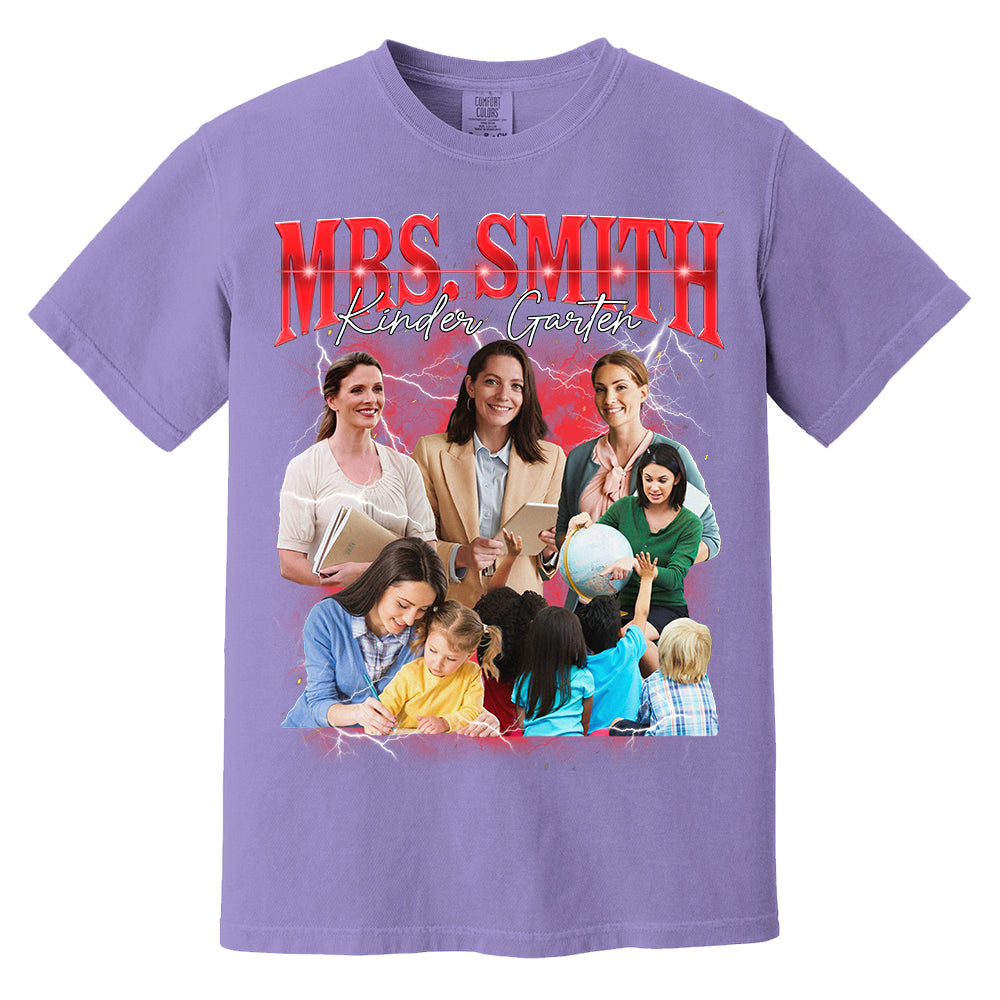 Vintage Bootleg Custom Photo Teacher Shirt - Personalized Teacher Bootleg Shirt