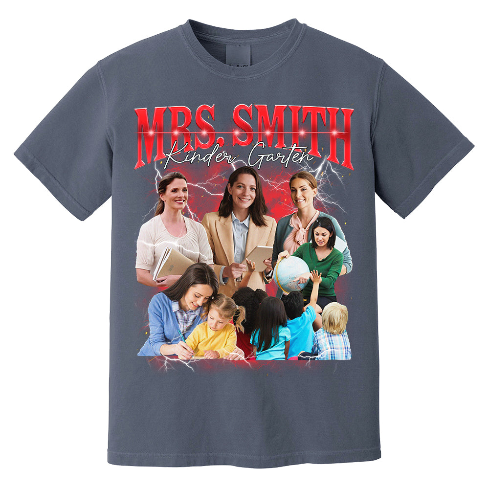 Vintage Bootleg Custom Photo Teacher Shirt - Personalized Teacher Bootleg Shirt