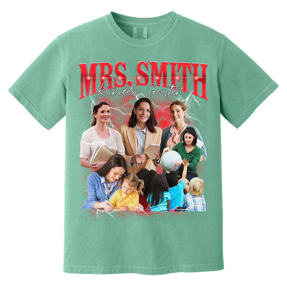 Vintage Bootleg Custom Photo Teacher Shirt - Personalized Teacher Bootleg Shirt