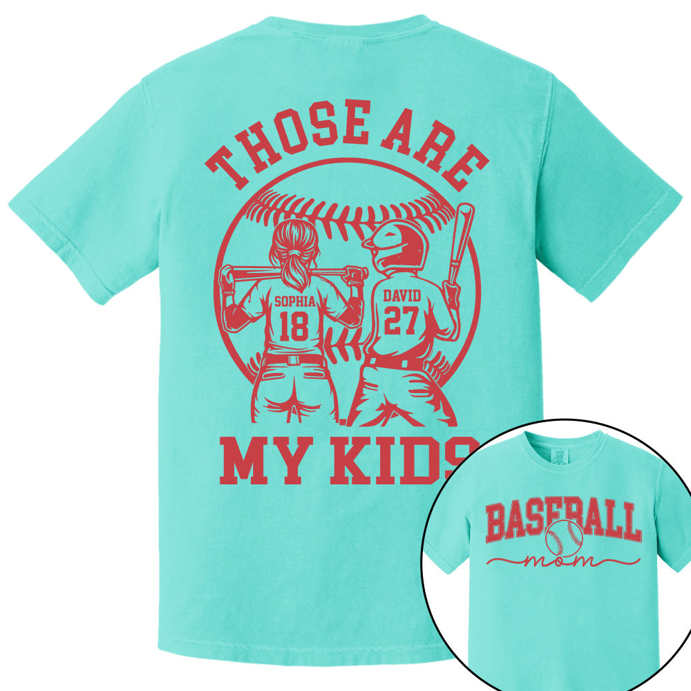 Those Are My Kids - Personalized Baseball Softball Mom Shirt Custom Name Number NA04 Pt99