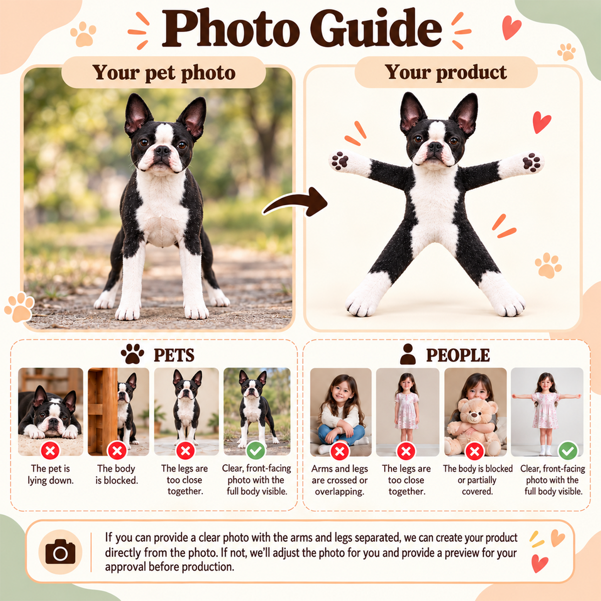 Personalized Boston Terrier Photo Pet Squishy Toy Poseable Plush Doll, Funny Gift For Dog Mom, Dad, Pet Lover T1807 T24 TL06