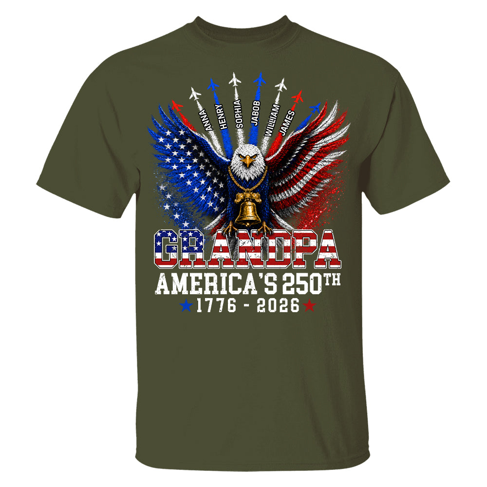 Grandpa America's 250th Anniversary - Personalized Shirt - Patriotic Gift For Dad, Grandpa T1807 Hv01