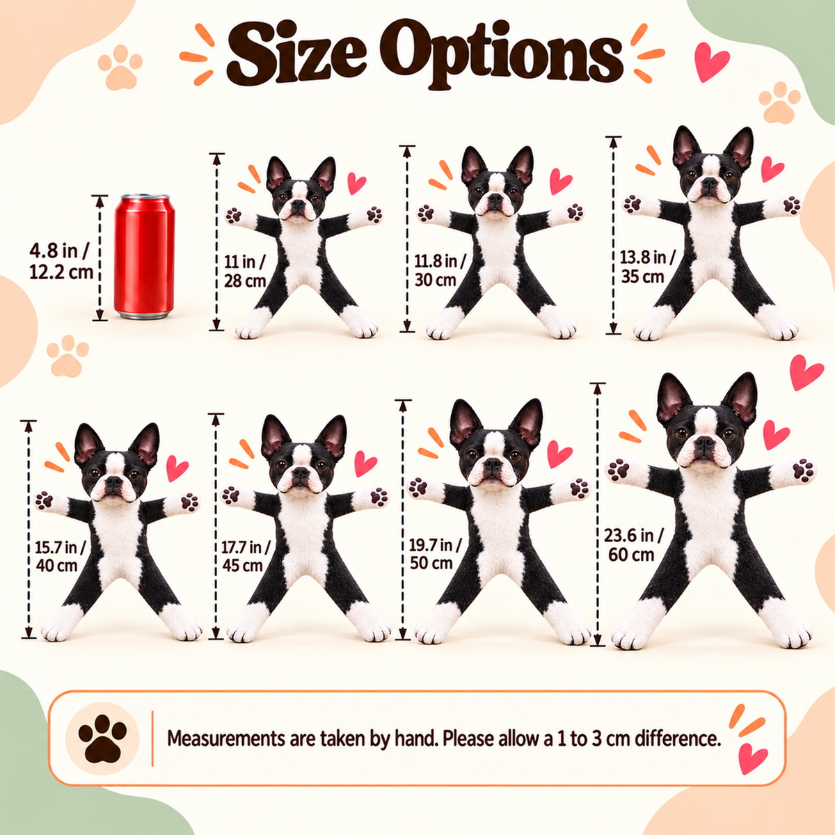 Personalized Boston Terrier Photo Pet Squishy Toy Poseable Plush Doll, Funny Gift For Dog Mom, Dad, Pet Lover T1807 T24 TL06