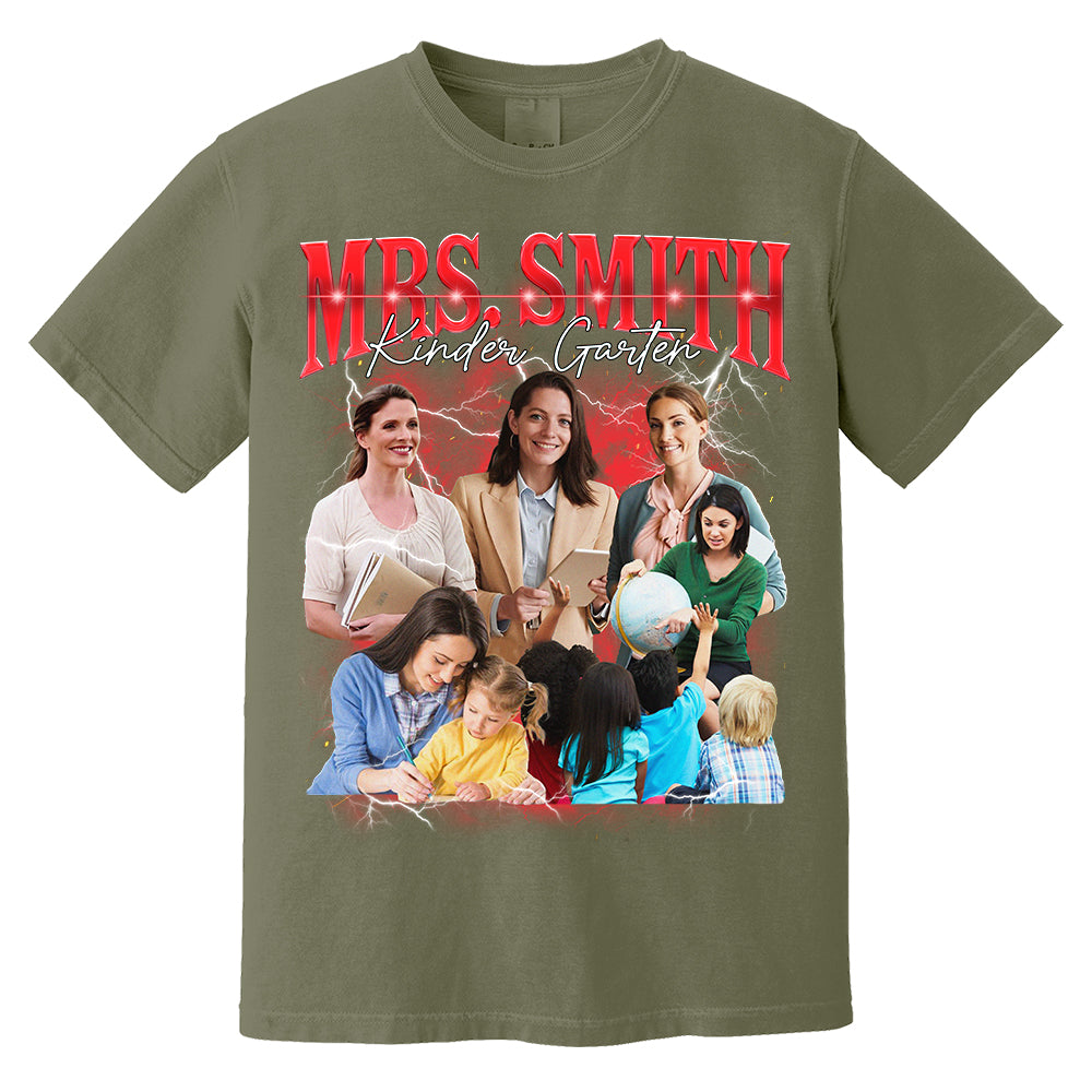 Vintage Bootleg Custom Photo Teacher Shirt - Personalized Teacher Bootleg Shirt