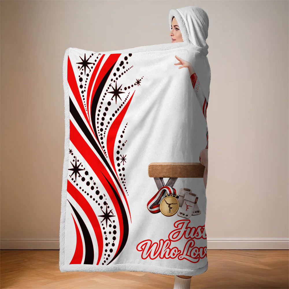 Just A Girl Who Loves Gymnastics, Personalized Gymnastics Wearable Blanket Hoodie For Gymnastics Lovers, Gymnast A2110 T24 VN09