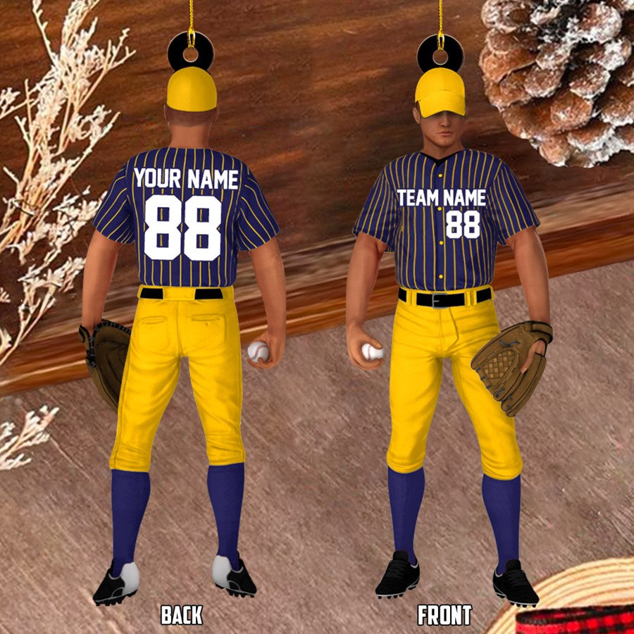 Baseball Player Acrylic Christmas Ornament Custom Name Number Baseball Team Gift H2511 Trna