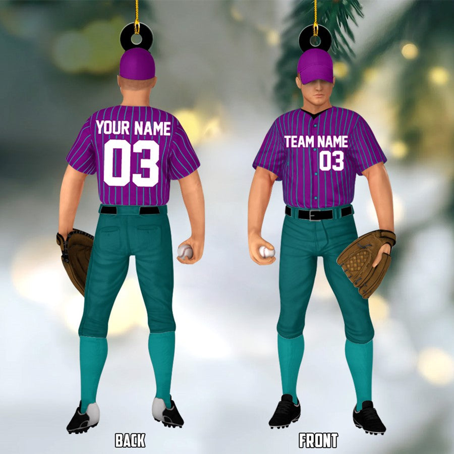 Baseball Player Acrylic Christmas Ornament Custom Name Number Baseball Team Gift H2511 Trna