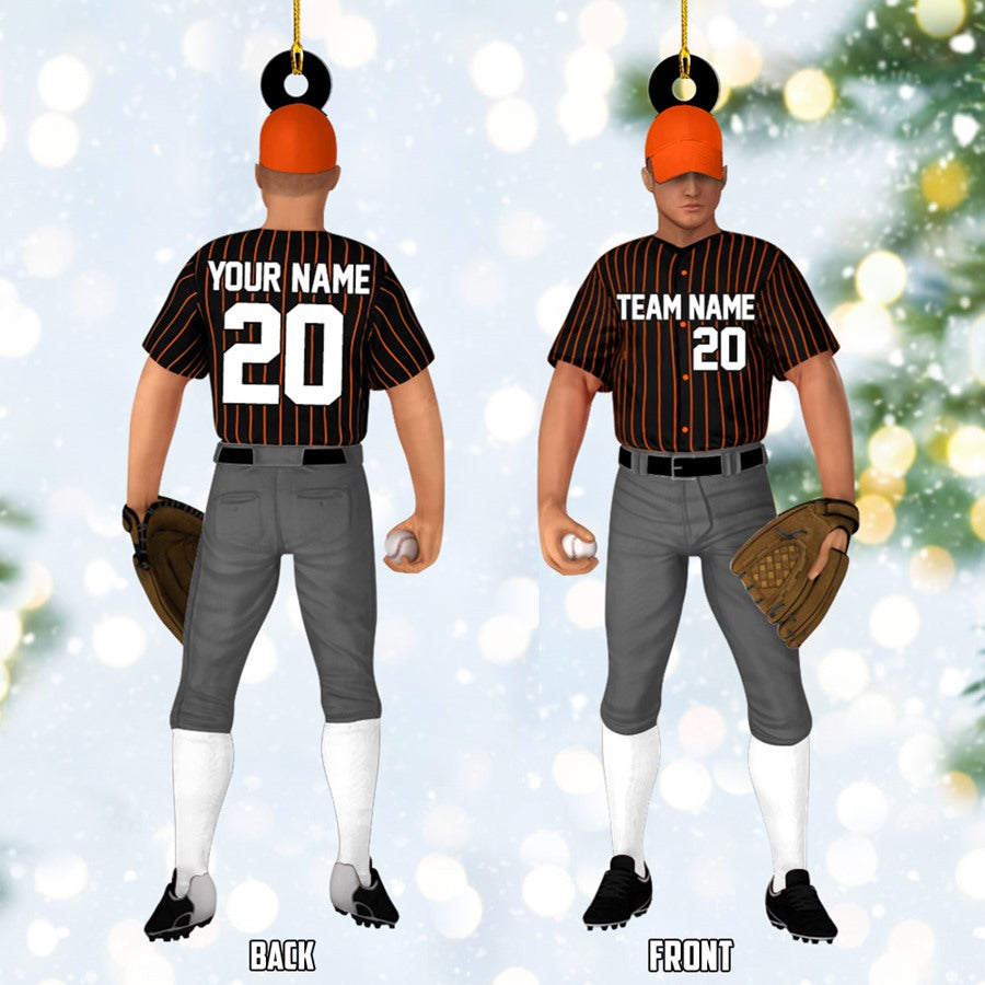 Baseball Player Acrylic Christmas Ornament Custom Name Number Baseball Team Gift H2511 Trna