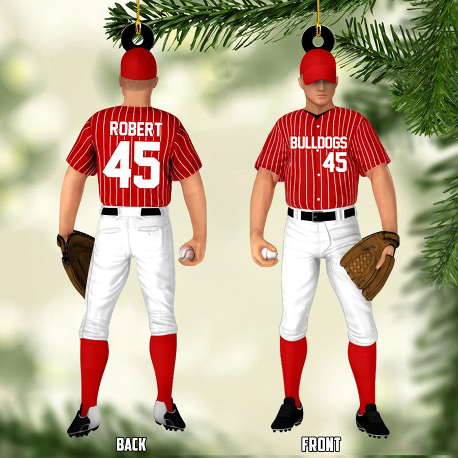 Baseball Player Acrylic Christmas Ornament Custom Name Number Baseball Team Gift H2511 Trna