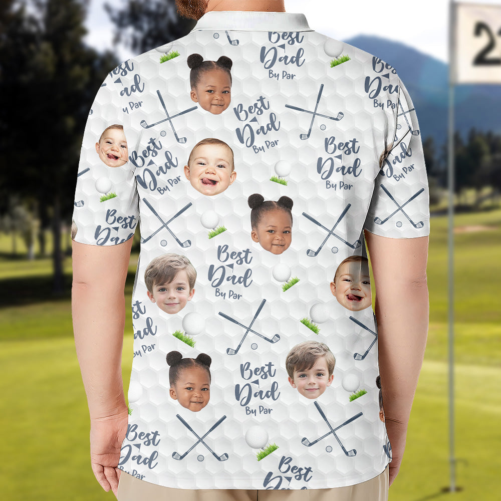 Personalized Best Dad By Par Polo Shirt with Face