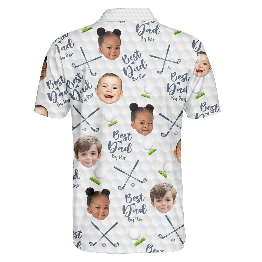 Personalized Best Dad By Par Polo Shirt with Face