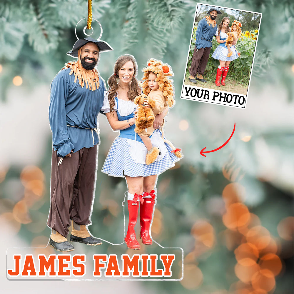 Custom Photo Ornament Gift For Family - Personalized Photo First Christmas Family Ornament