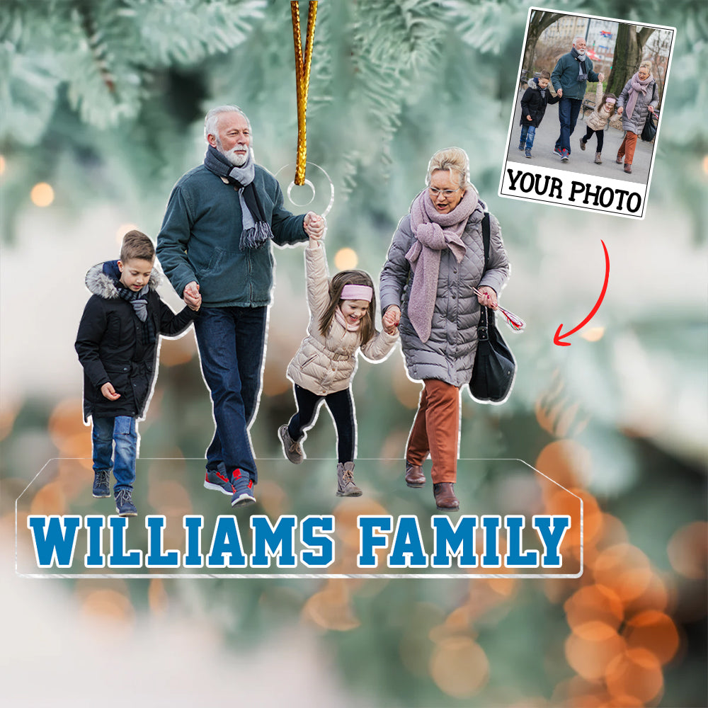 Custom Photo Ornament Gift For Family - Personalized Photo First Christmas Family Ornament