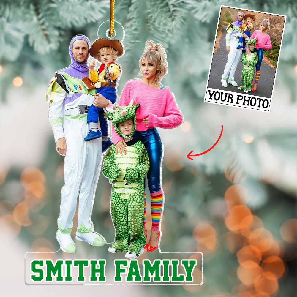 Custom Photo Ornament Gift For Family - Personalized Photo First Christmas Family Ornament