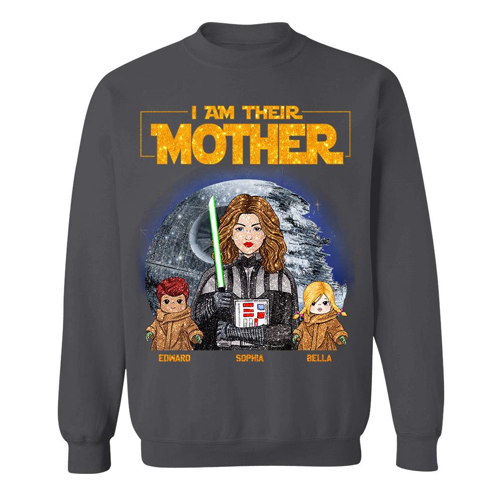 I Am Their Mother Custom Personalized Glitter Style Shirt For Mom - Mother's Day Gift Hv01