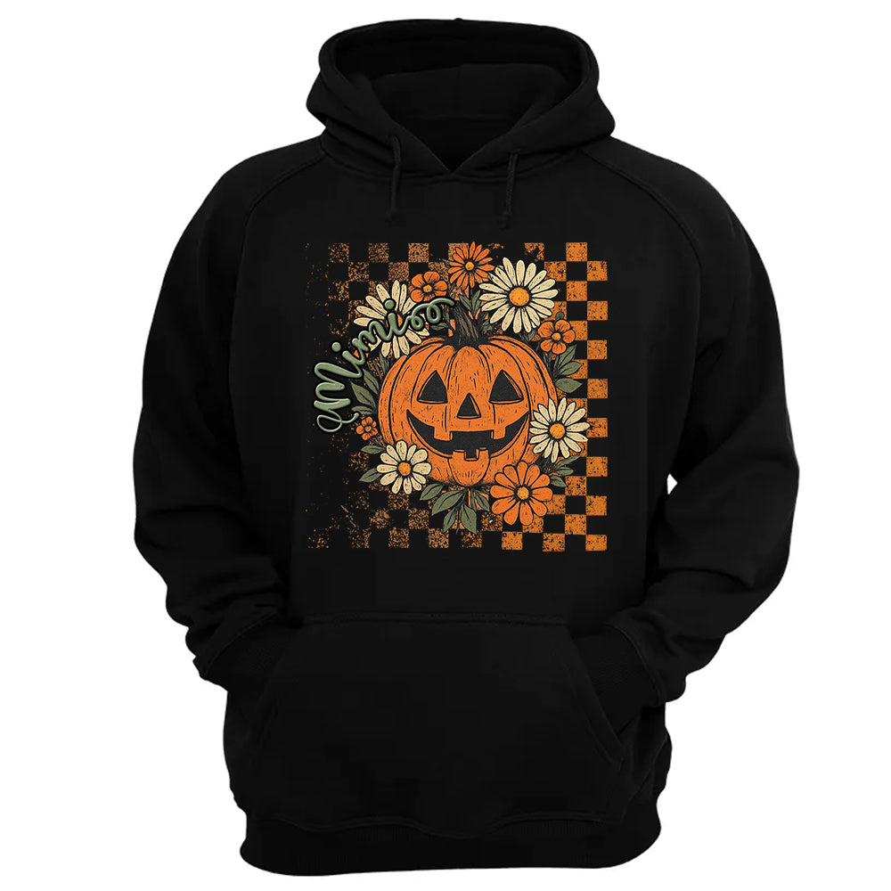 Personalized Mimi Retro Floral Pumpkin Shirts, Custom Halloween Gift for Grandma With Grandkids' Names Vr2 Nh00
