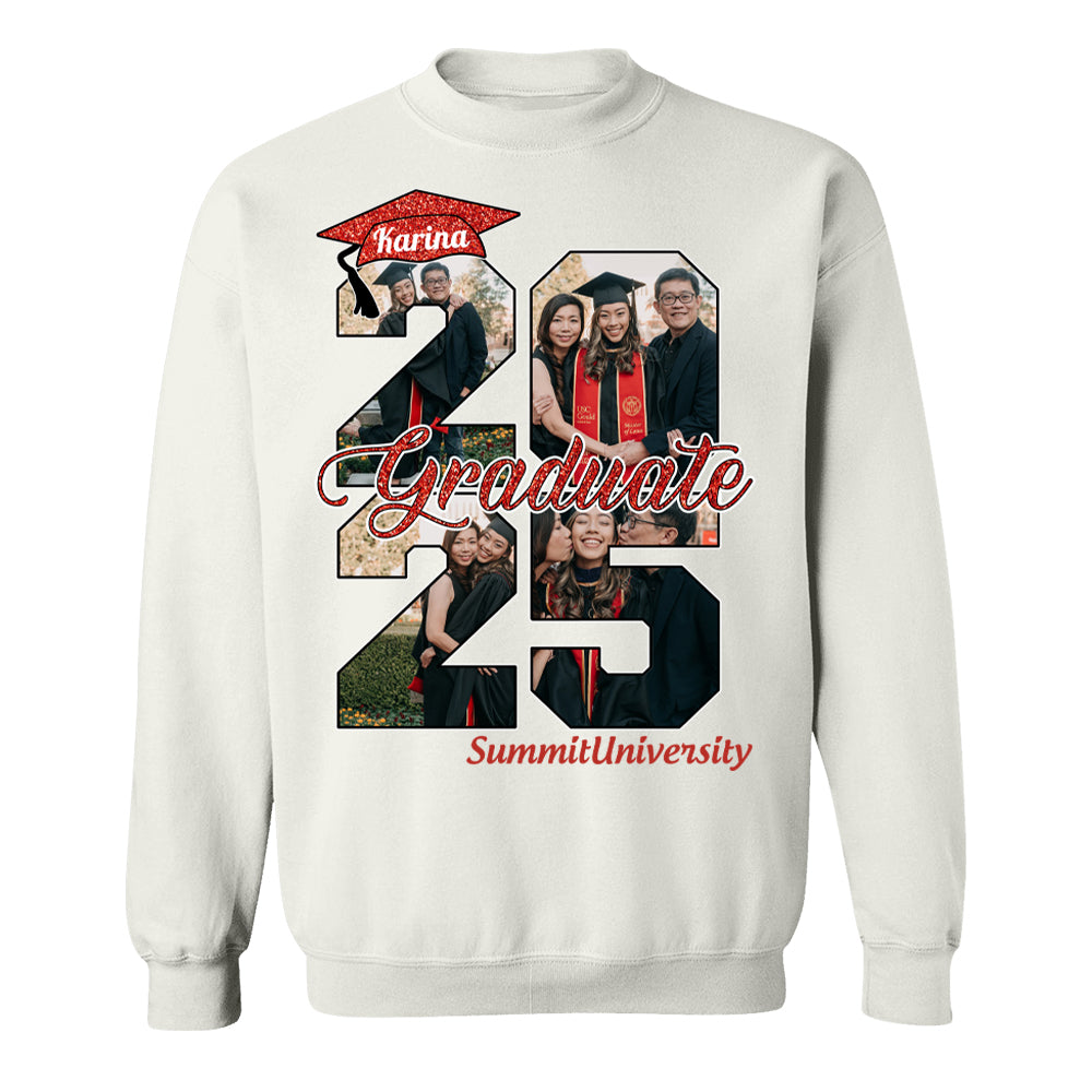 Personalized Graduation Shirts Proud Family Graduate 2025 Graduate Picture and Photo Class Of 2025 Senior Family Shirt, Graduation 2025 Gift - YN2103 Hn01