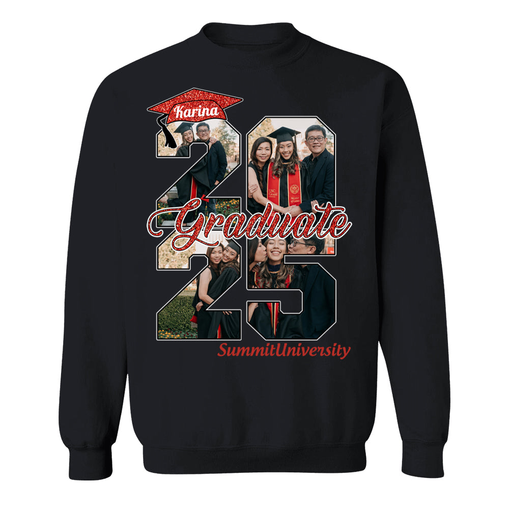 Personalized Graduation Shirts Proud Family Graduate 2025 Graduate Picture and Photo Class Of 2025 Senior Family Shirt, Graduation 2025 Gift - YN2103 Hn01
