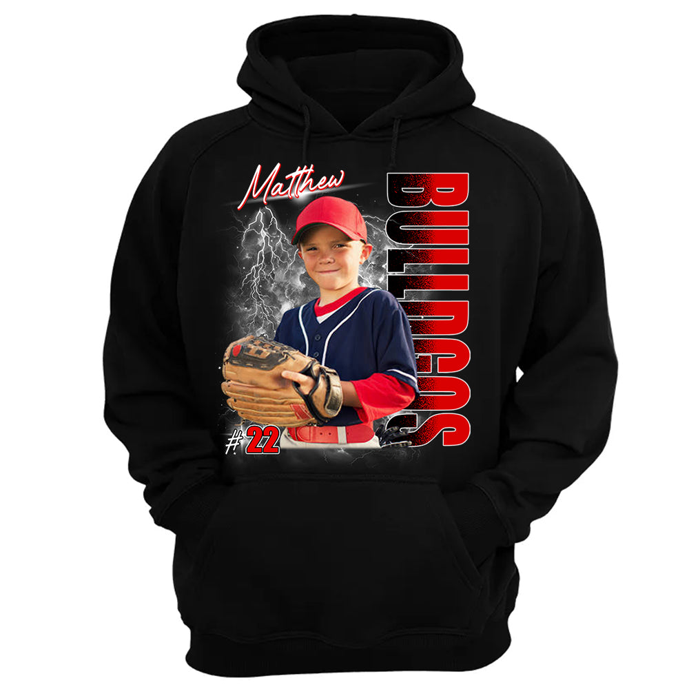 Custom Photo Baseball Player Shirt - Personalized Team Name School Name Bootleg Shirt Vr2 Na02