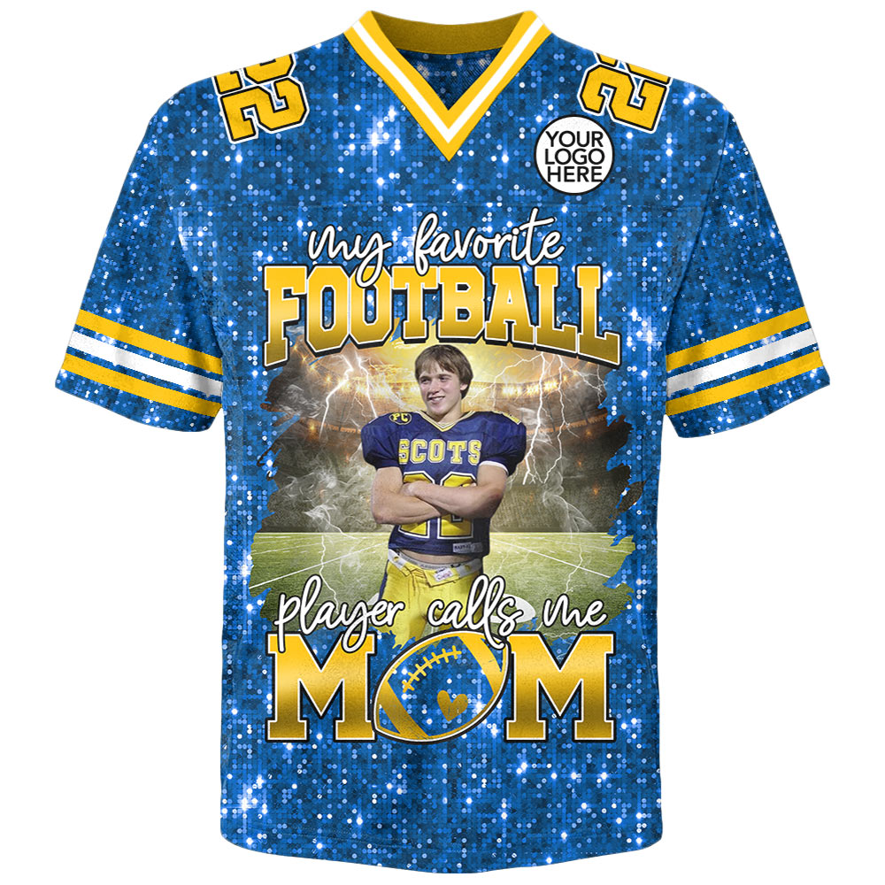 My Favorite Football Player Calls Me Mom Personalized Football Jersey Gift Football Mom Game Day NA02