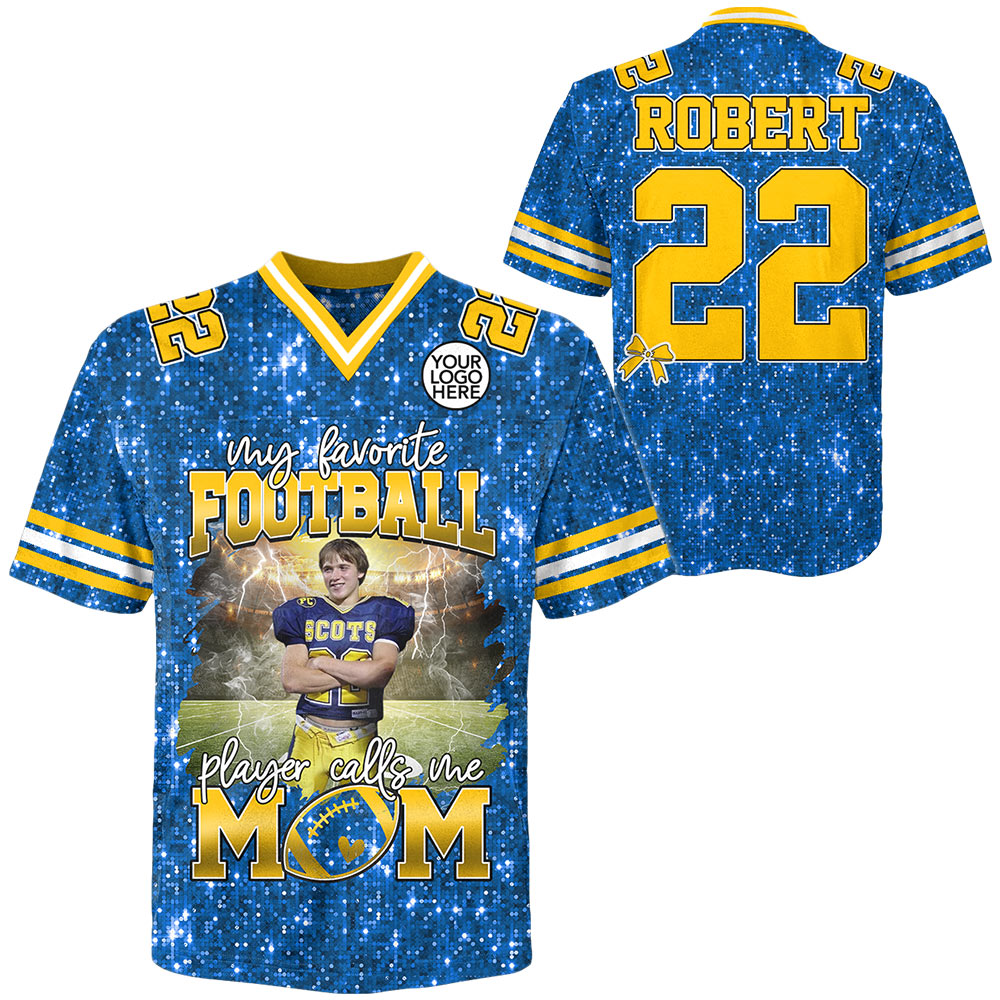 My Favorite Football Player Calls Me Mom Personalized Football Jersey Gift Football Mom Game Day NA02