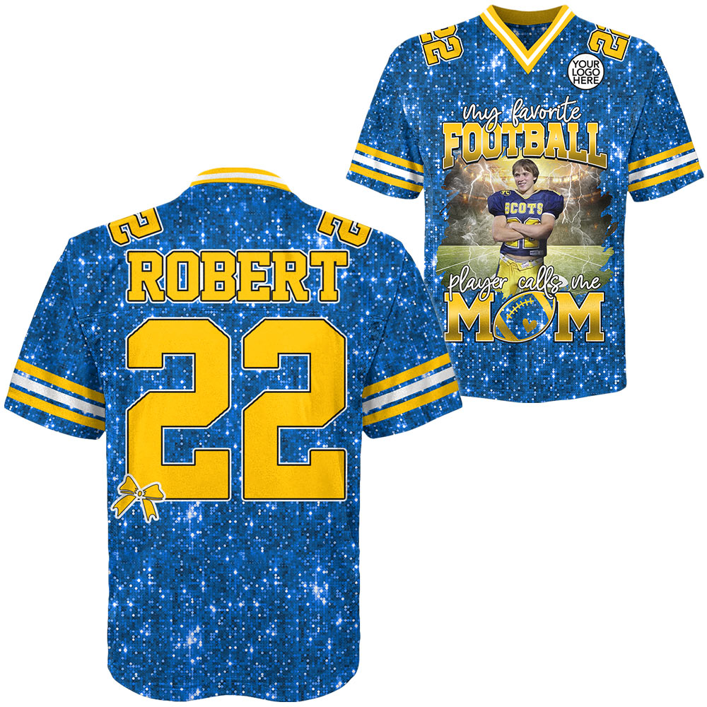 My Favorite Football Player Calls Me Mom Personalized Football Jersey Gift Football Mom Game Day NA02