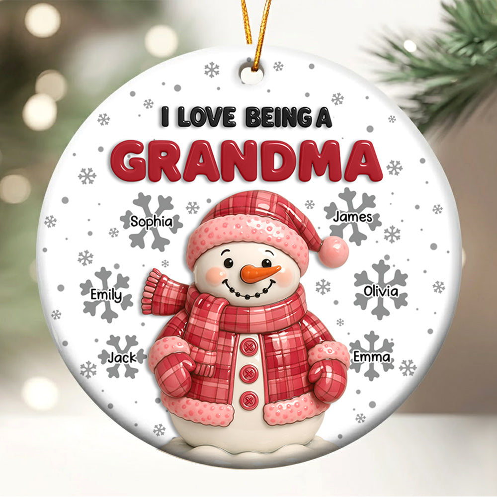 I Love Being A Grandma - Personalized Ceramic Ornament VH01