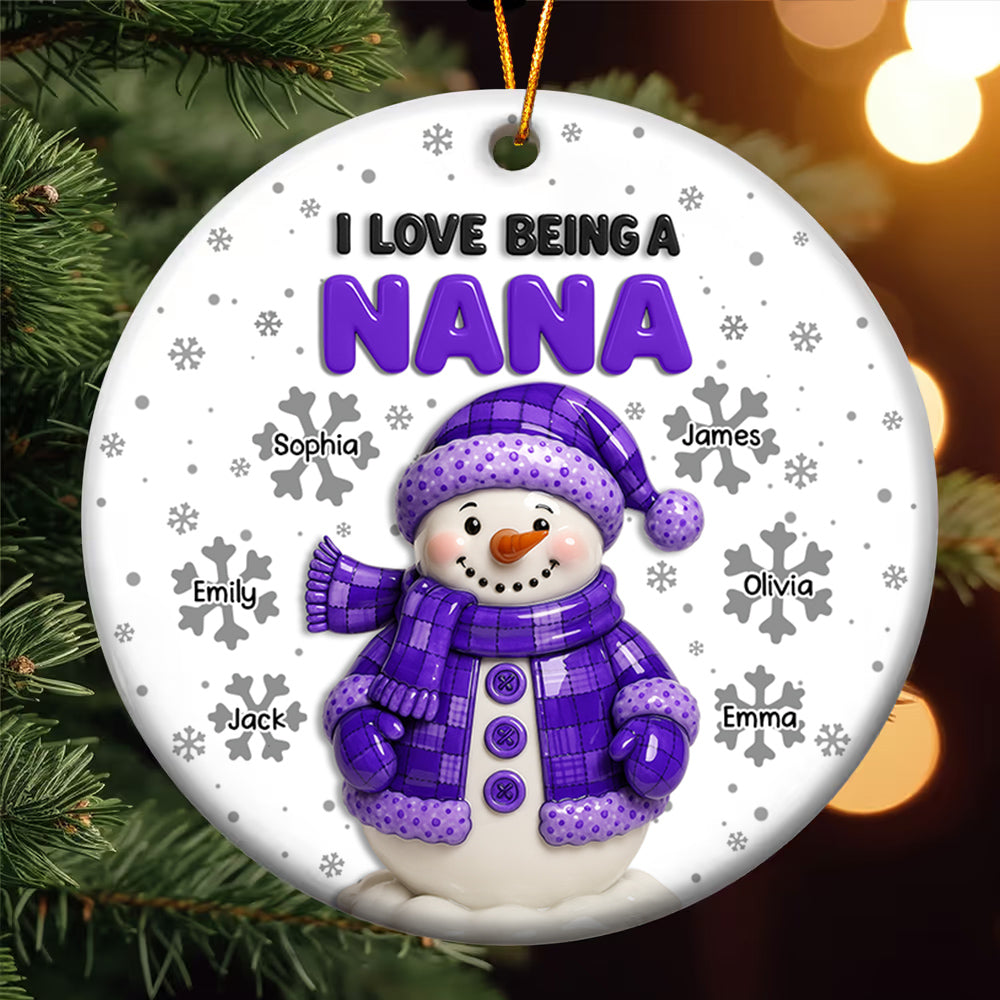 I Love Being A Grandma - Personalized Ceramic Ornament VH01