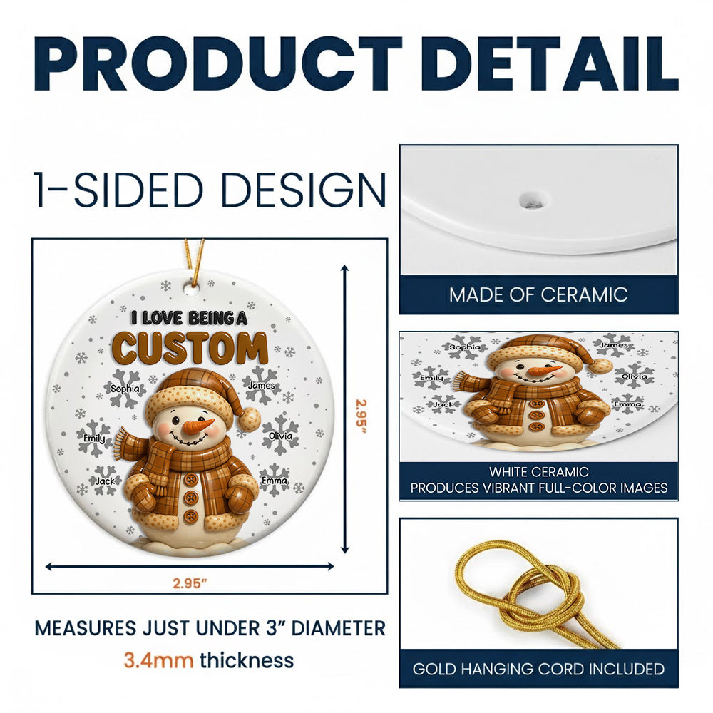 I Love Being A Grandma - Personalized Ceramic Ornament VH01